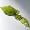 Lime Green Calypso Comb, transparent Afro Comb