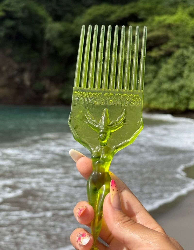 Calypso Comb Lime Green, 3d printed comb, transparent comb