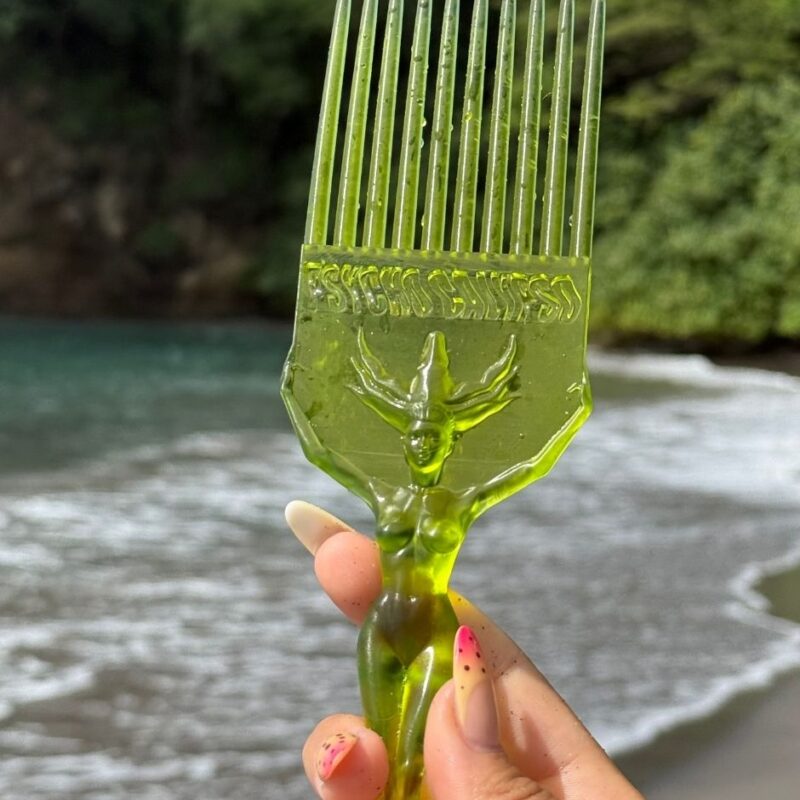 Calypso Comb Lime Green, 3d printed comb, transparent comb
